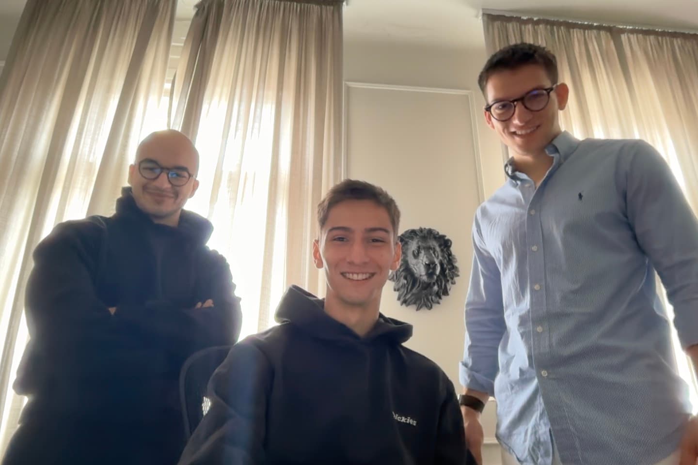 The three Talion Systems founders in the office